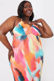 Abstract Cami Plisse Maxi Dress