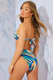 Abstract Print Bandeau Bikini Top