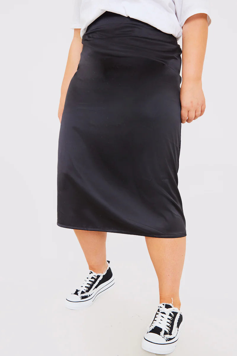 Satin Midi Skirt