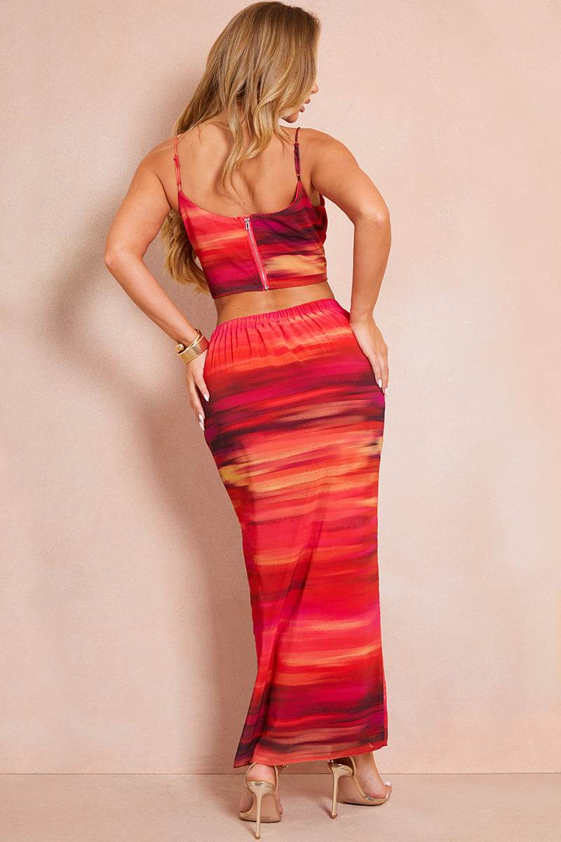 Abstract Print Co-Ord Maxi Skirt