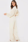 Button Up Wide Leg Jumpsuit