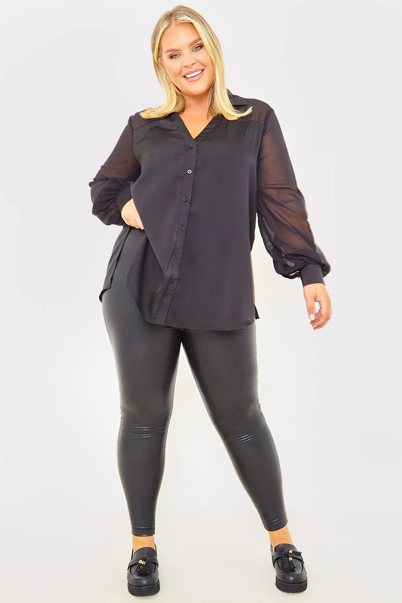 Leather Look Snake Leggings