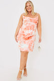 Tie Dye Cowl Neck Midi Dress
