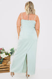 Satin Cowl Neck Maxi Dress