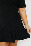 Short Sleeve Wrap Swing Dress