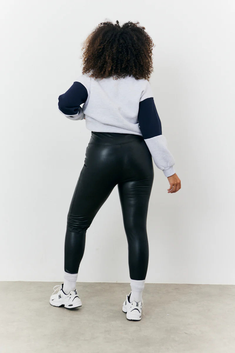 Perfect Sculpting High Waisted Leather Look Leggings