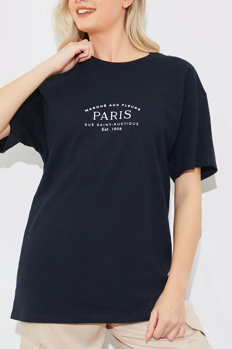 Minimalist Paris Slogan T Shirt