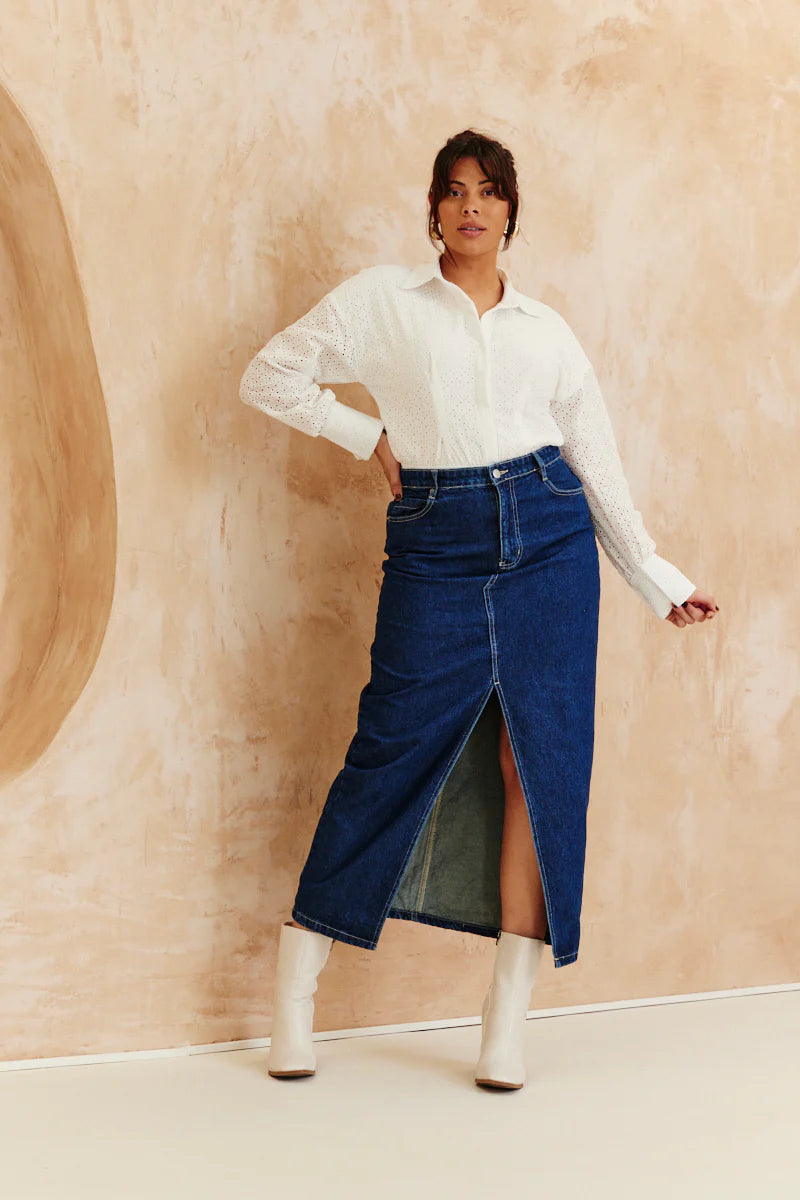 Broderie Shirt Bodysuit