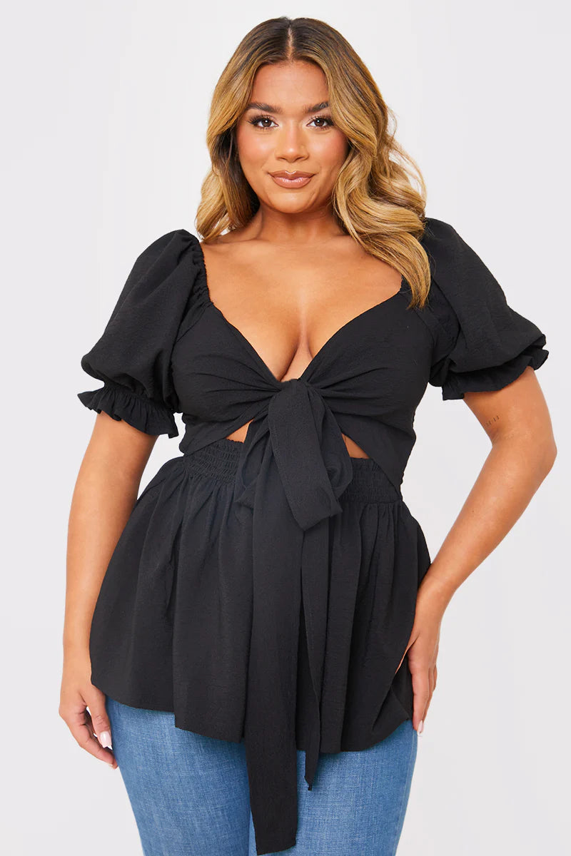 Floral Embroidered Wrap Top