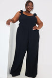 Frill Shoulder Crinkle Jumpsuit