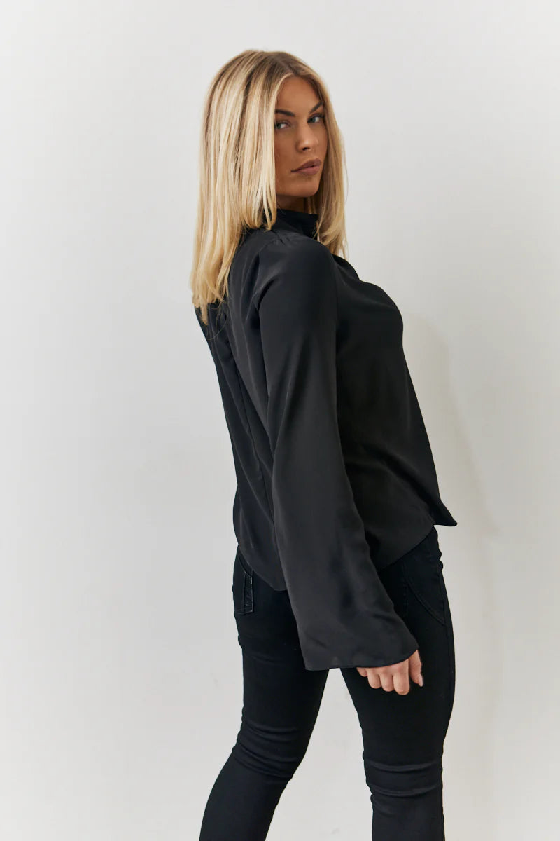 Cowl Neck Draped Blouse