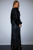 Velvet Bust Detail Maxi Dress