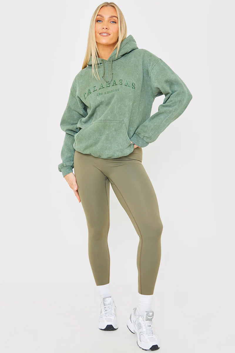 Calabasas' Acid Wash Slogan Hoodie