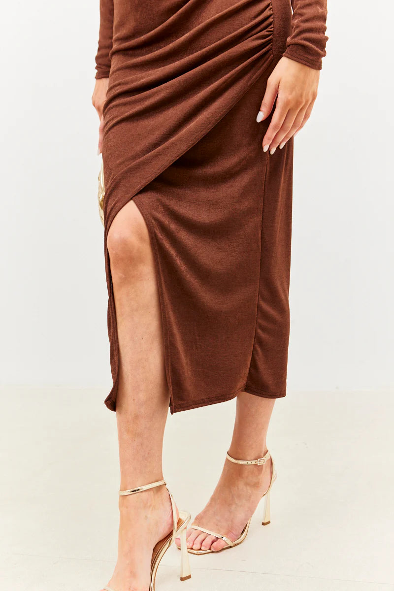 Acetate Slinky Wrap Co-Ord Skirt