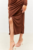 Acetate Slinky Wrap Co-Ord Skirt