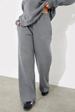 Jersey Emroidered Wide Leg Jogger