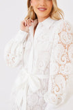Lace Belted Shirt Dress
