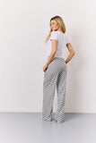 Black & White Striped Drawstring Trouser
