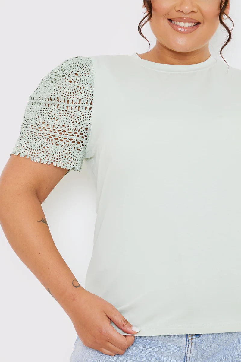 Crochet Sleeve T-Shirt