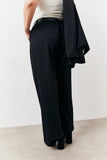 Black Elasticated Waist Wide Leg Trouser