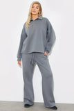 Jersey Emroidered Wide Leg Jogger