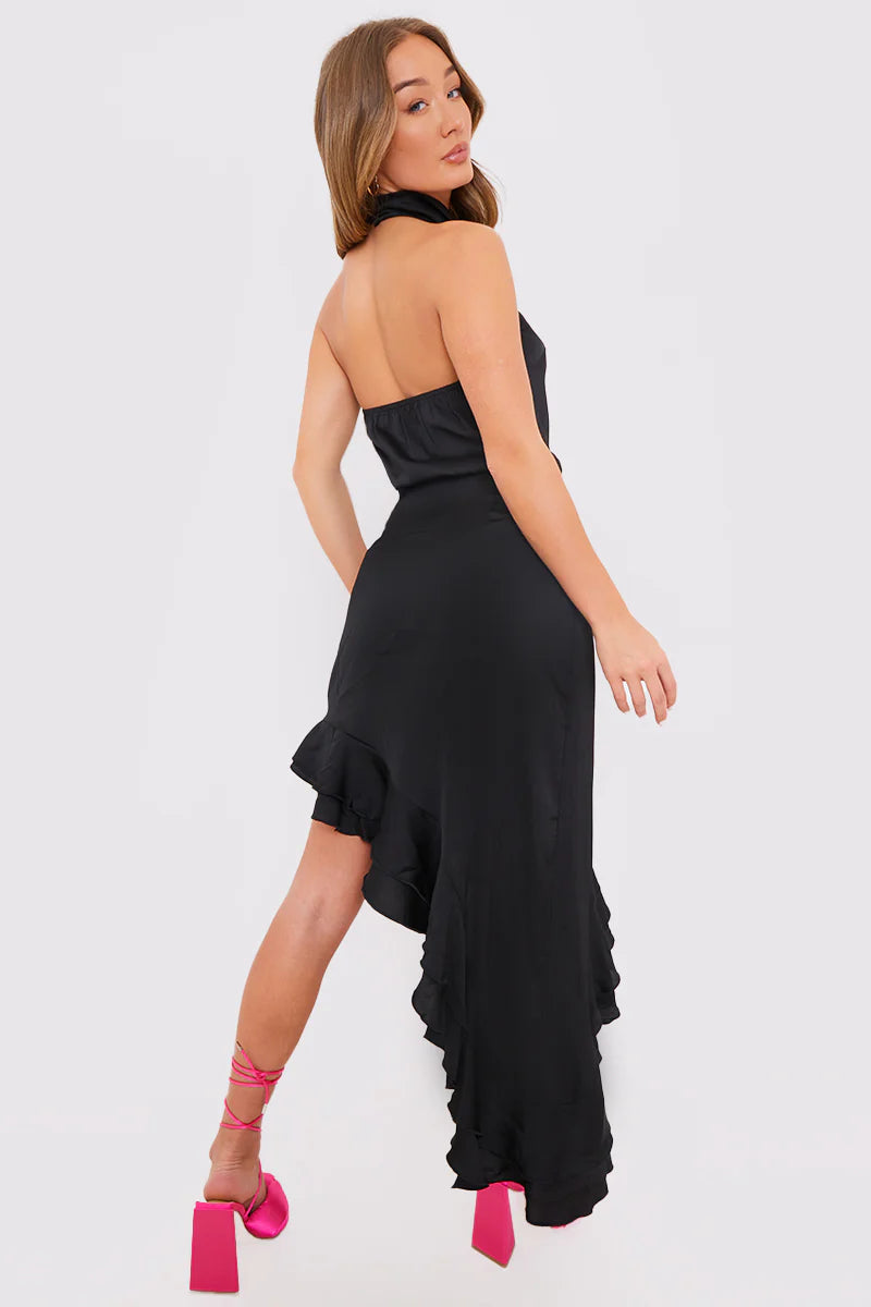 Asymmetic Frill Detail Midi Skirt