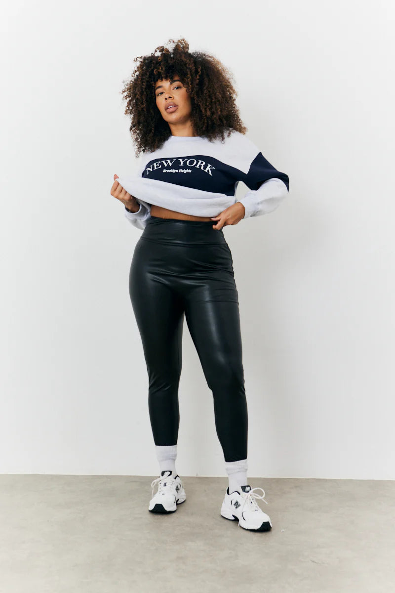 Perfect Sculpting High Waisted Leather Look Leggings