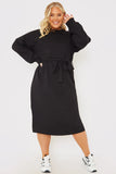 Belted Midi Sweater Dress��