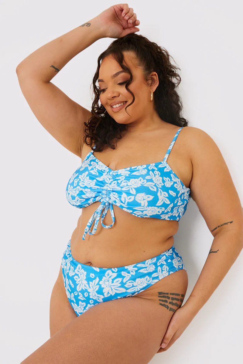 Floral High Leg Bikini Brief