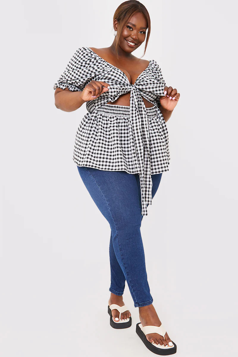 Gingham Print Multiway Top