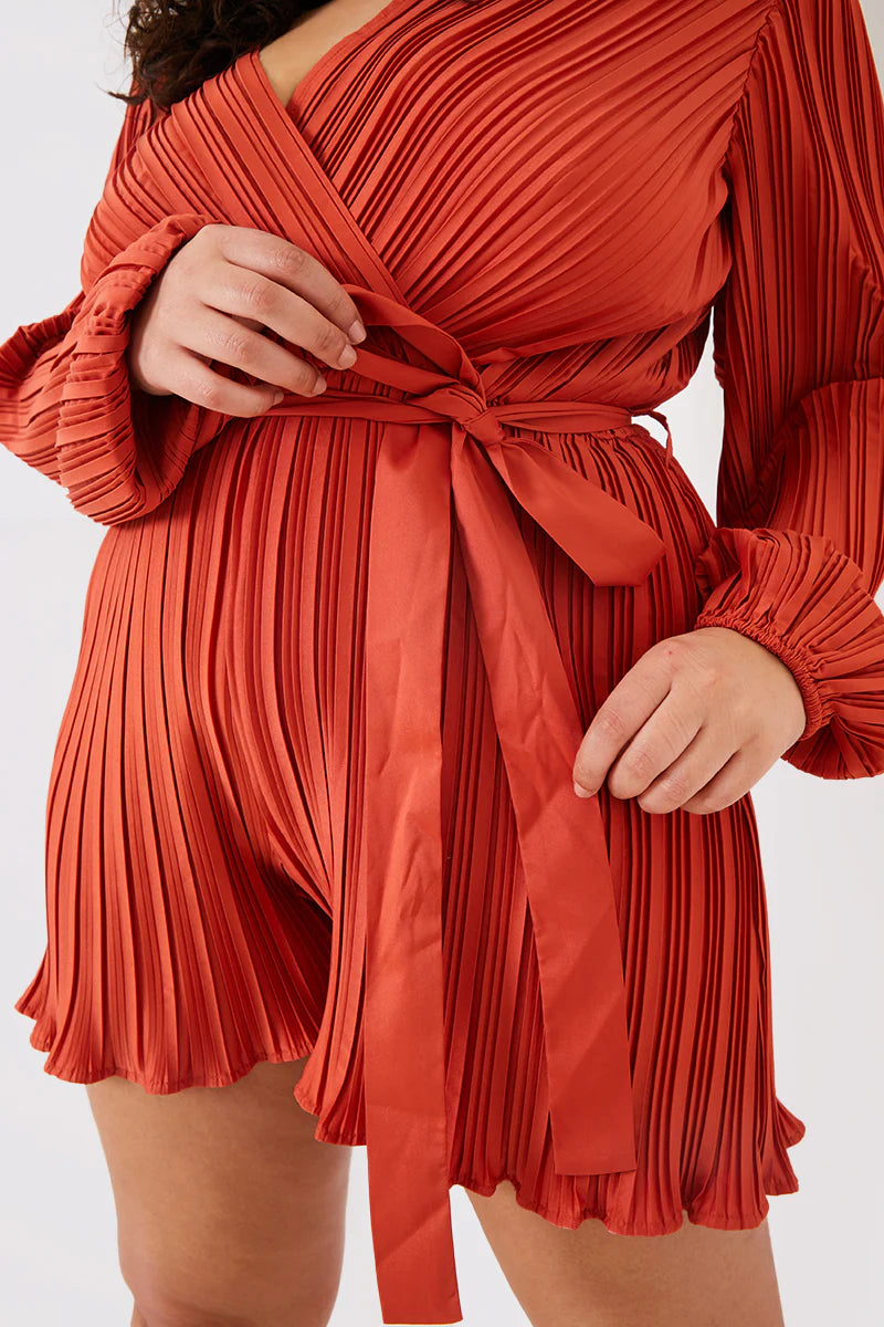 Plisse Wrap Playsuit