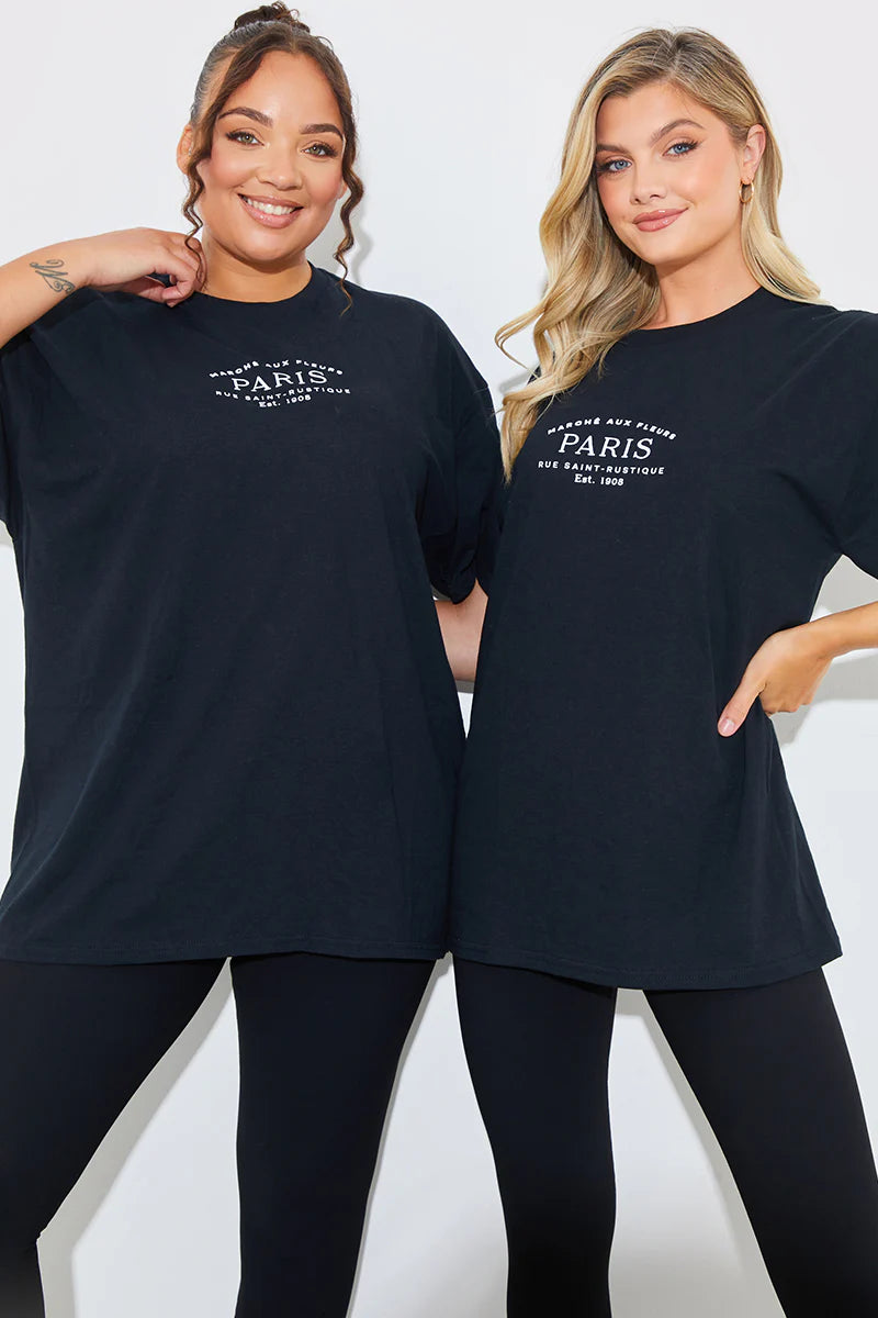 Minimalist Paris Slogan T Shirt