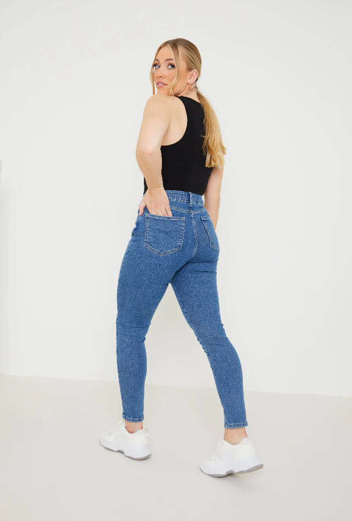 High Waisted Stretch Skinny Jeans