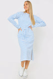 LONG SLEEVE DRAWSTRING WAIST T-SHIRT DRESS