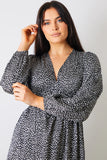 Animal Print Smock Midi Dress