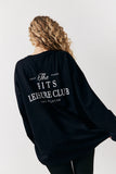 Black Fits Leisure Club Graphic Oversized Long Sleeve T-Shirt