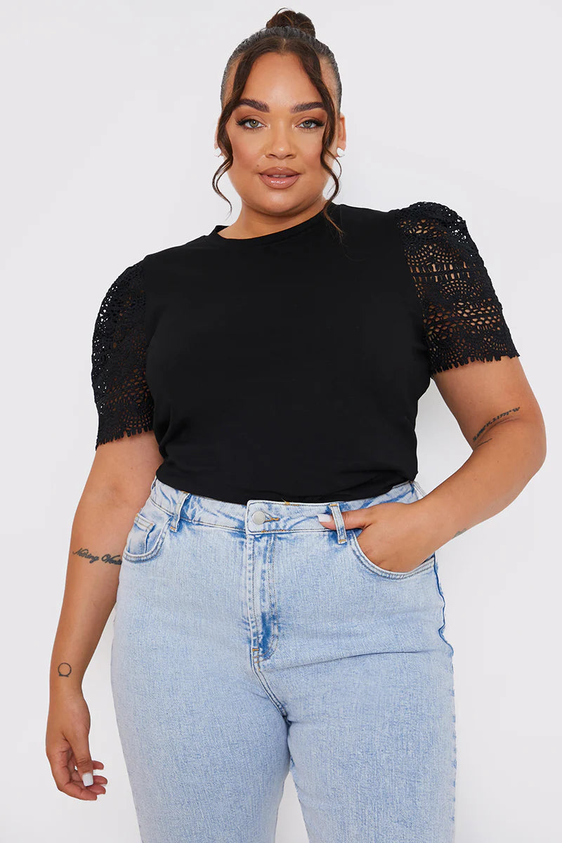Crochet Sleeve T-Shirt