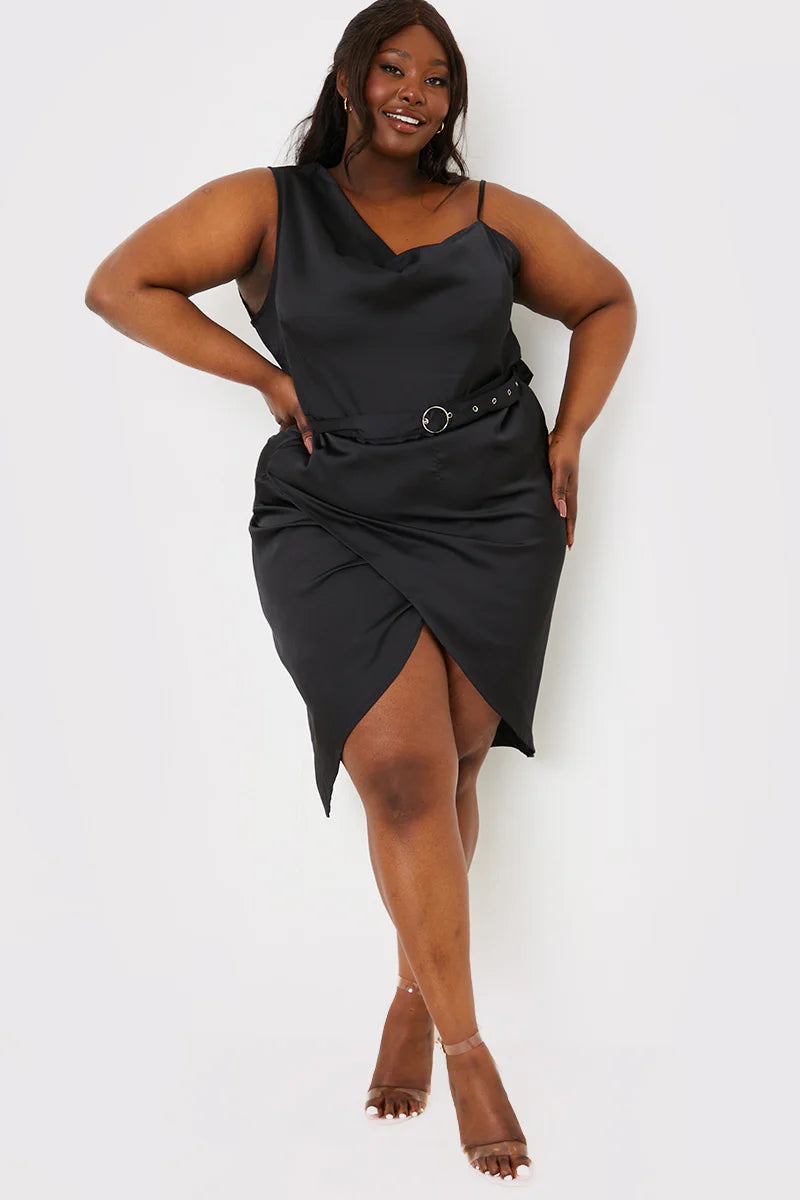 Asymmetric Cowl Neck Dress