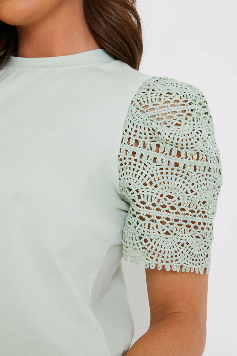 Crochet Sleeve T-Shirt