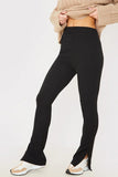 Compact Rib Split Hem Leggings