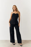 Black Bandeau Sweetheart Neckline Waistcoat