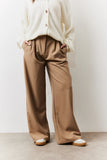 Adjustable Waist Pleat Wide Leg Trouser
