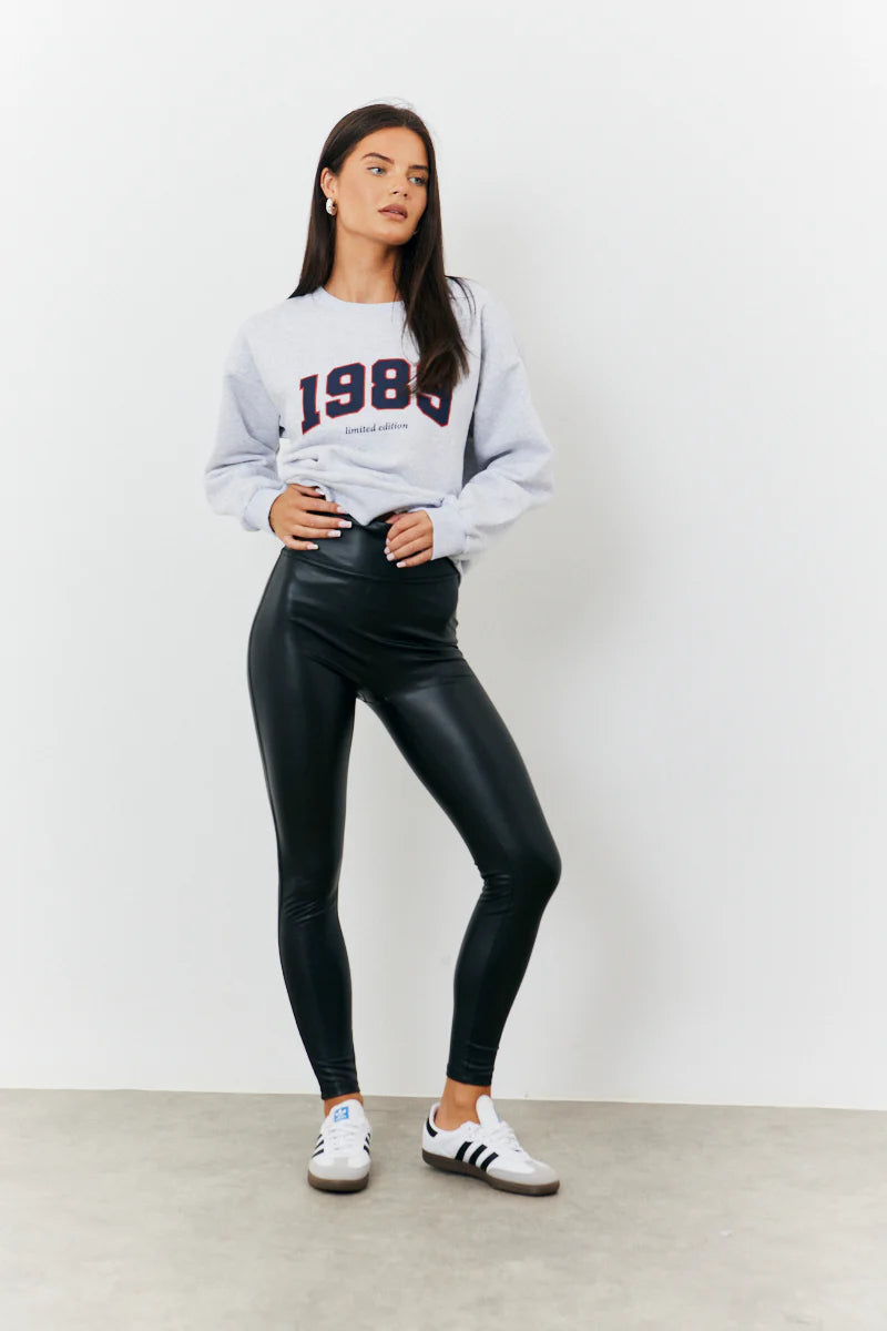 Perfect Sculpting High Waisted Leather Look Leggings