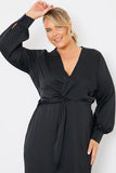 Satin Twist Waist Midi Dress