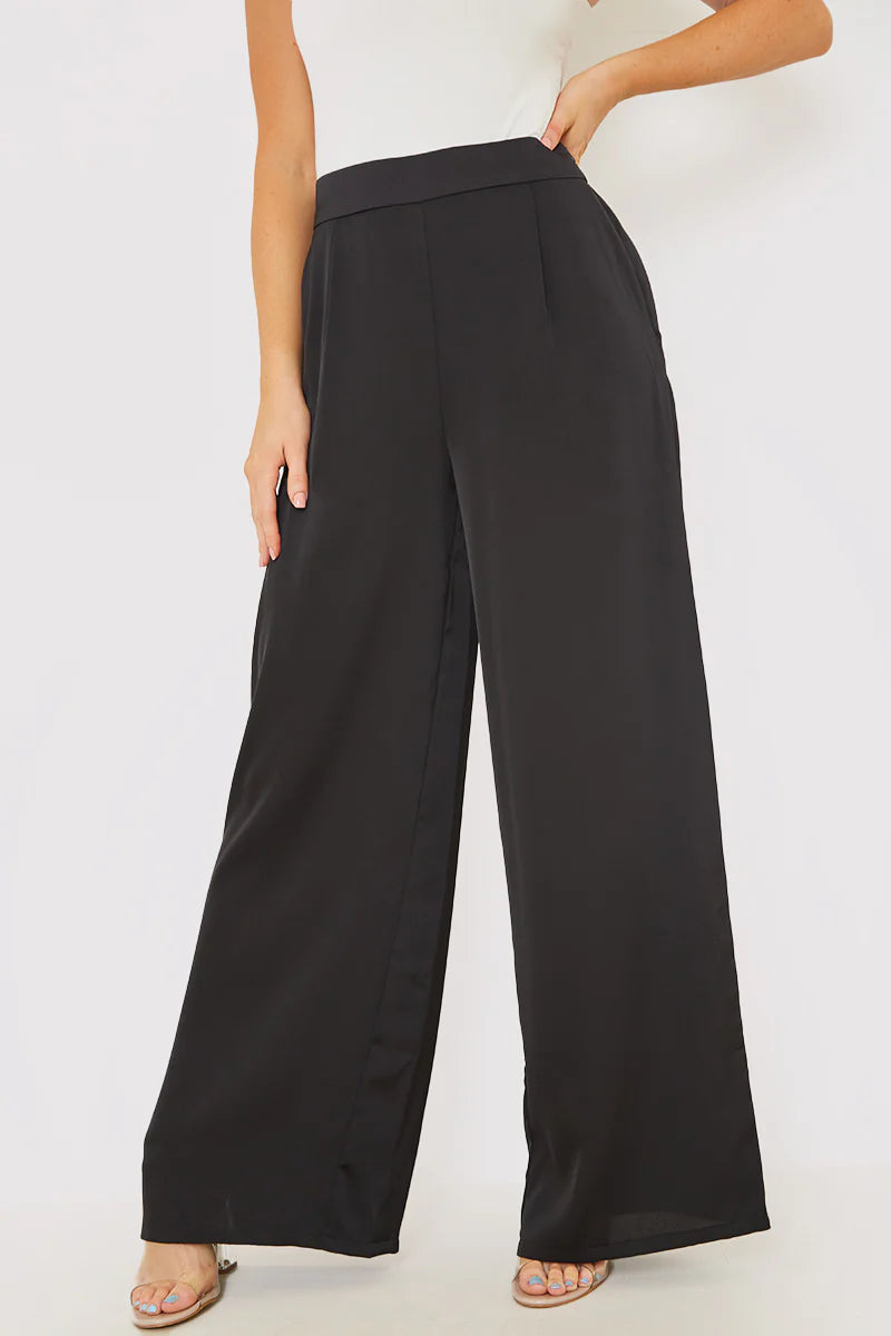 Satin Wide Leg Trousers