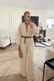 Button Up Wide Leg Jumpsuit