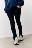 Black Sculpt & Control High Waisted Split Hem Ribbed Legging