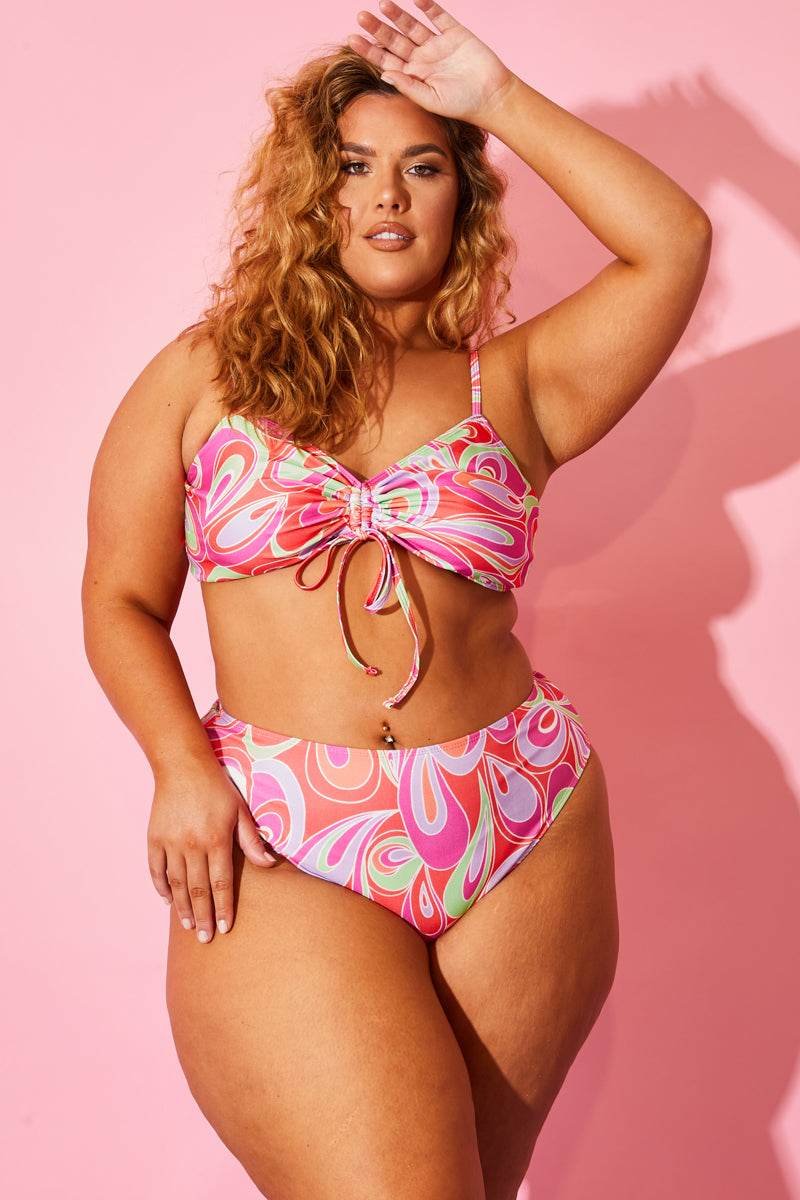 Abstract Print Bikini Top