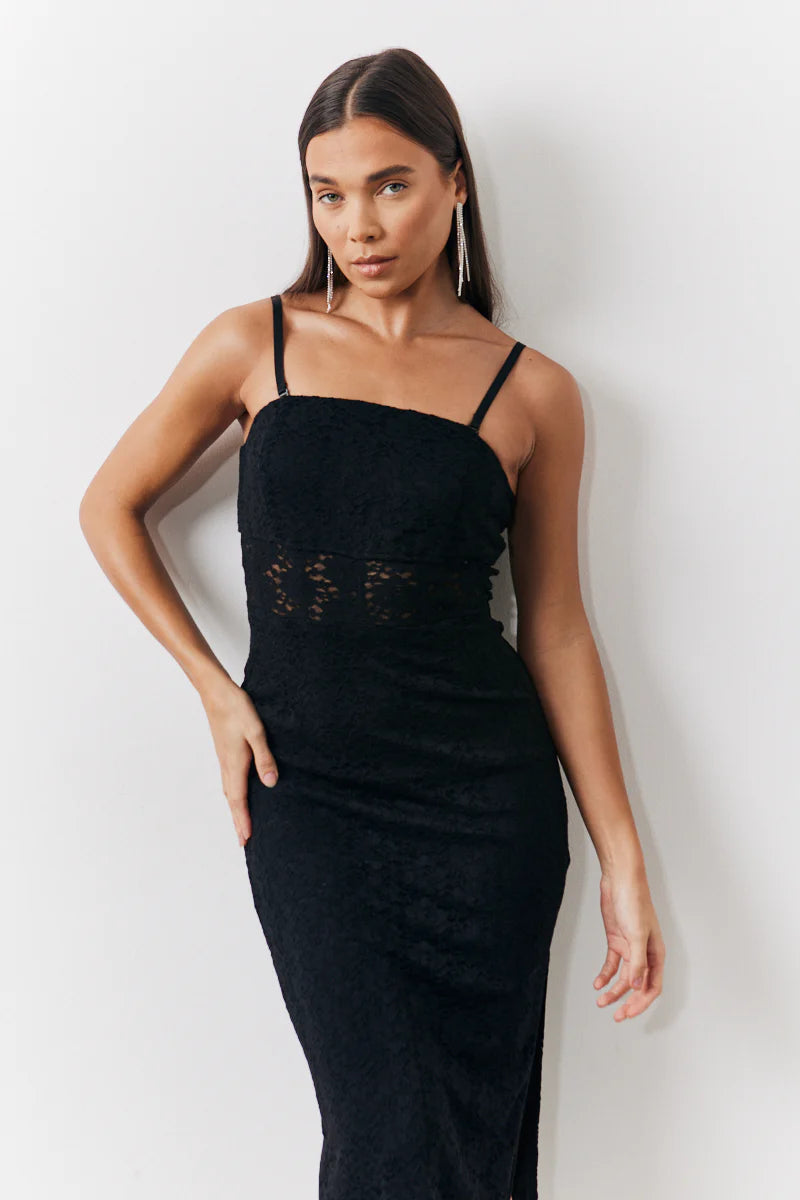 Lace Bandeau Midi Dress