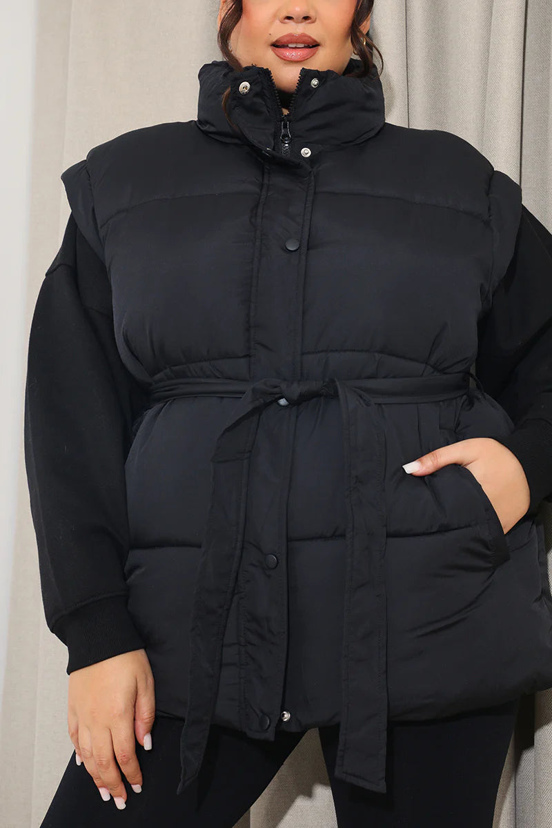 Belted Puffer Gilet